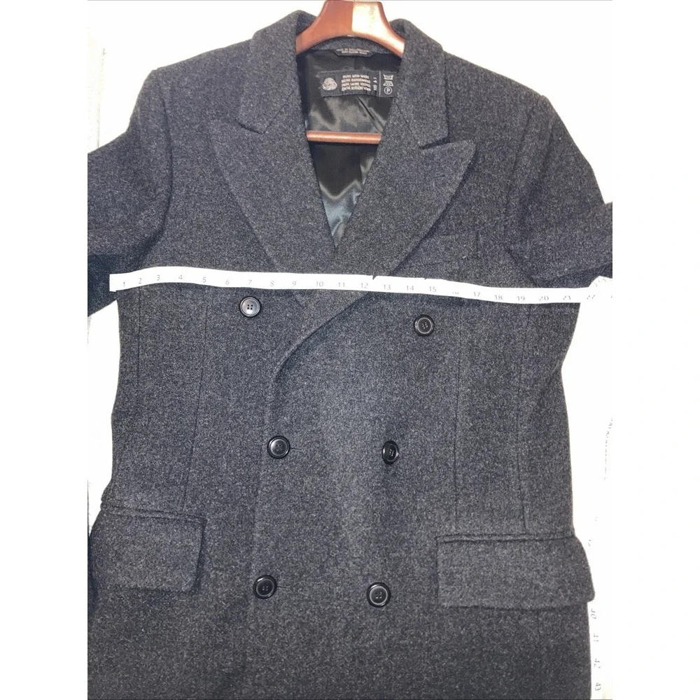 Vintage 80s Pure Wool Overcoat Men's 40R Double Breasted European American Male - Picture 10 of 12
